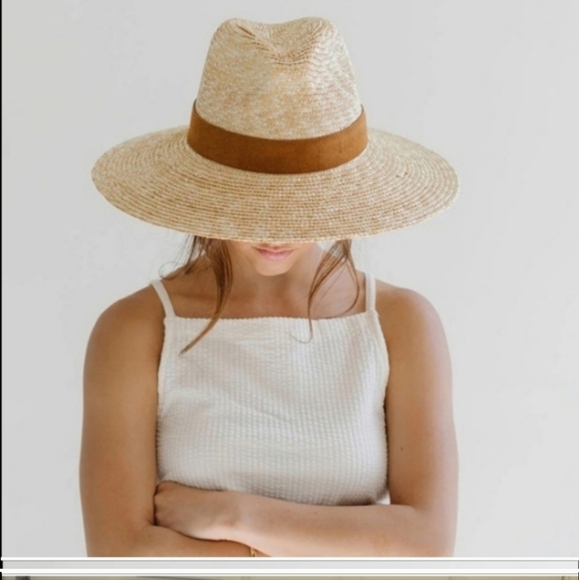 GIGI PIP Accessories - GIGI PIP Isla Straw Fedora Hat Wide Brim Natural Boho Bohemian Beach